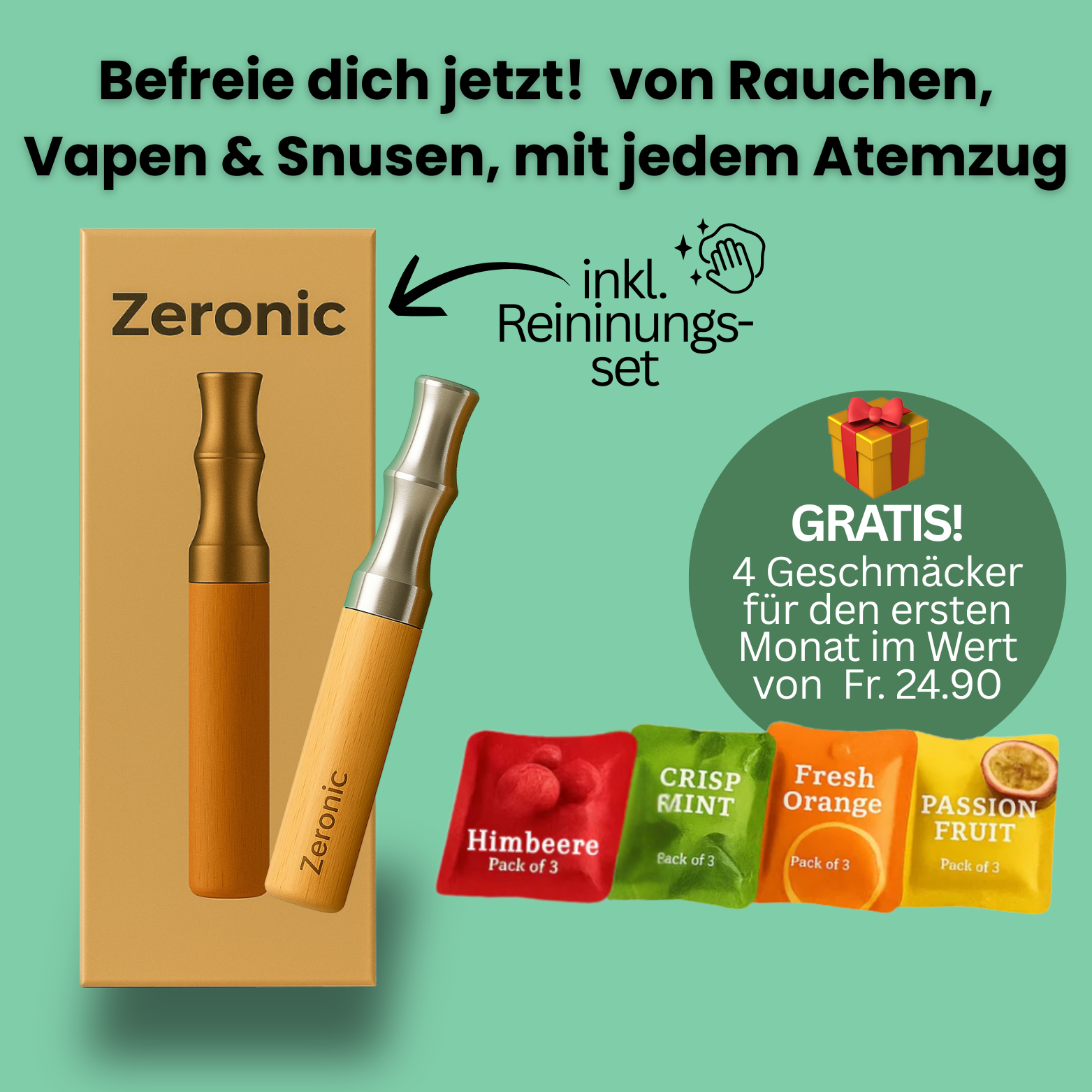 Zeronic Breath™ Beginne mit diesem Nikotinersatz dein erster Schritt in ein rauchfreies Leben ohne Nikotin!